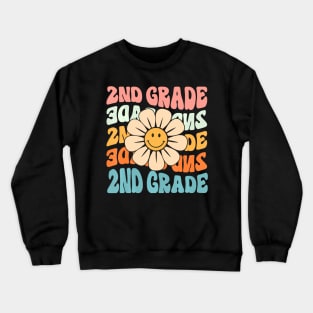 2Nd Grade Daisy Colorful Back To School Second Grade Crewneck Sweatshirt